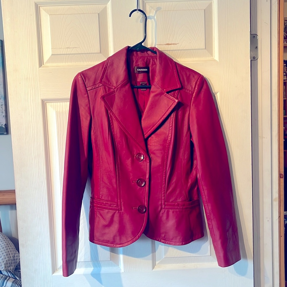 Next to new Red leather Danier jacket